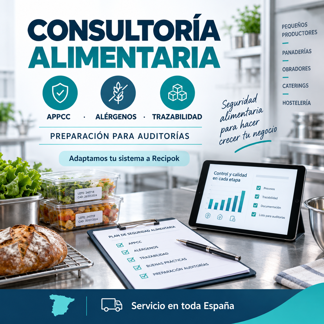 Consultoría alimentaria, APPCC y adaptación a Recipok